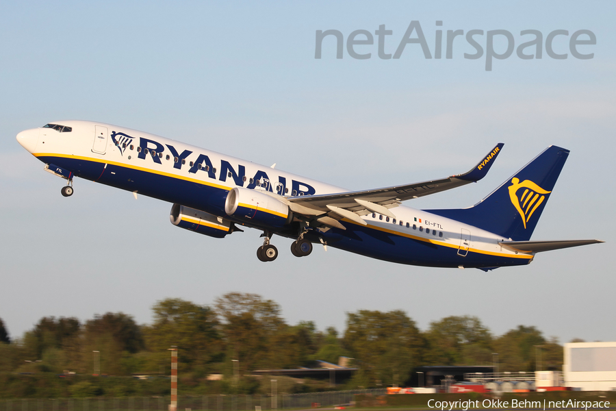 Ryanair Boeing 737-8AS (EI-FTL) | Photo 241780