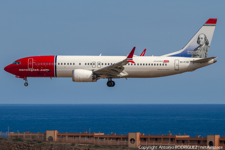 Norwegian Air International Boeing 737-8 MAX (EI-FYD) | Photo 300258