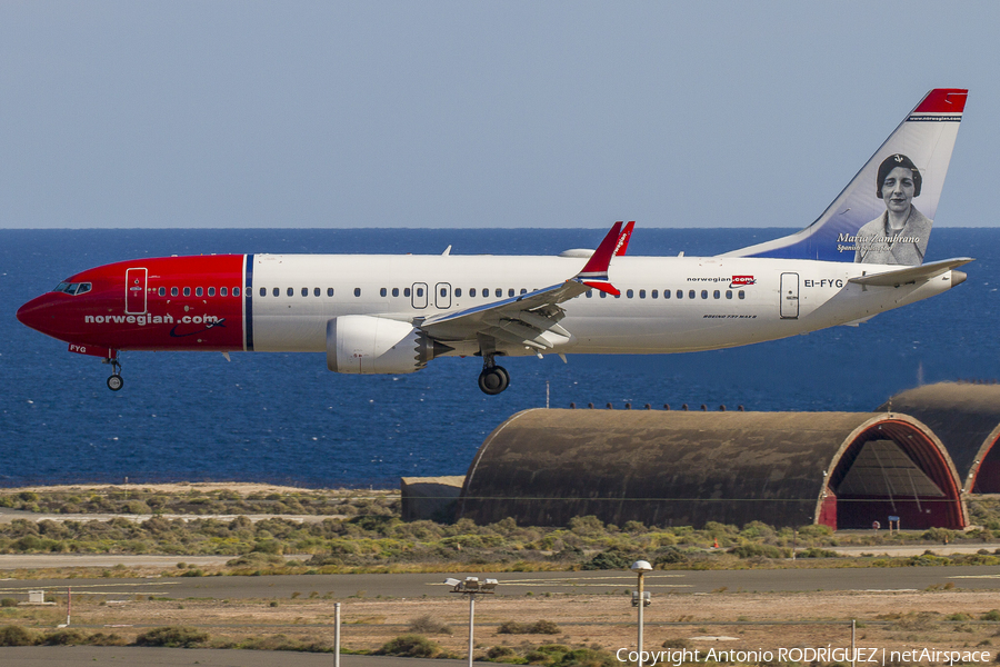 Norwegian Air International Boeing 737-8 MAX (EI-FYG) | Photo 289865