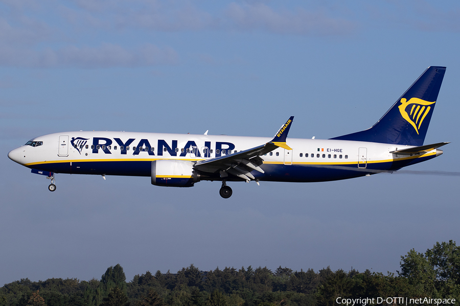Ryanair Boeing 737 MAX 8-200 (EI-HGE) | Photo 527055