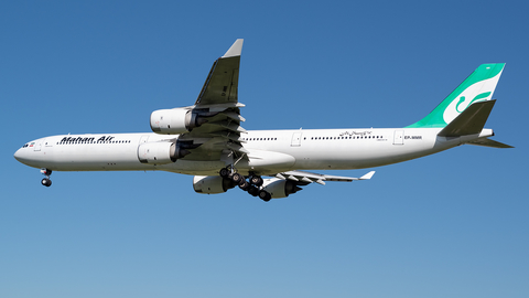 Mahan Air Airbus A340-642 (EP-MMR) at  Barcelona - El Prat, Spain