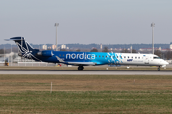 Nordica (LOT) Bombardier CRJ-900LR (ES-ACG) at  Munich, Germany