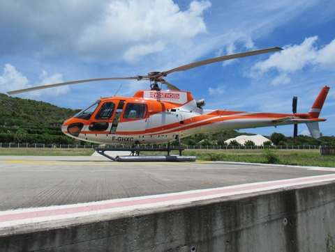 West Indies Helicopters Eurocopter AS350B2 Ecureuil (F-GHXC) at  St. Bathelemy - Gustavia, Guadeloupe
