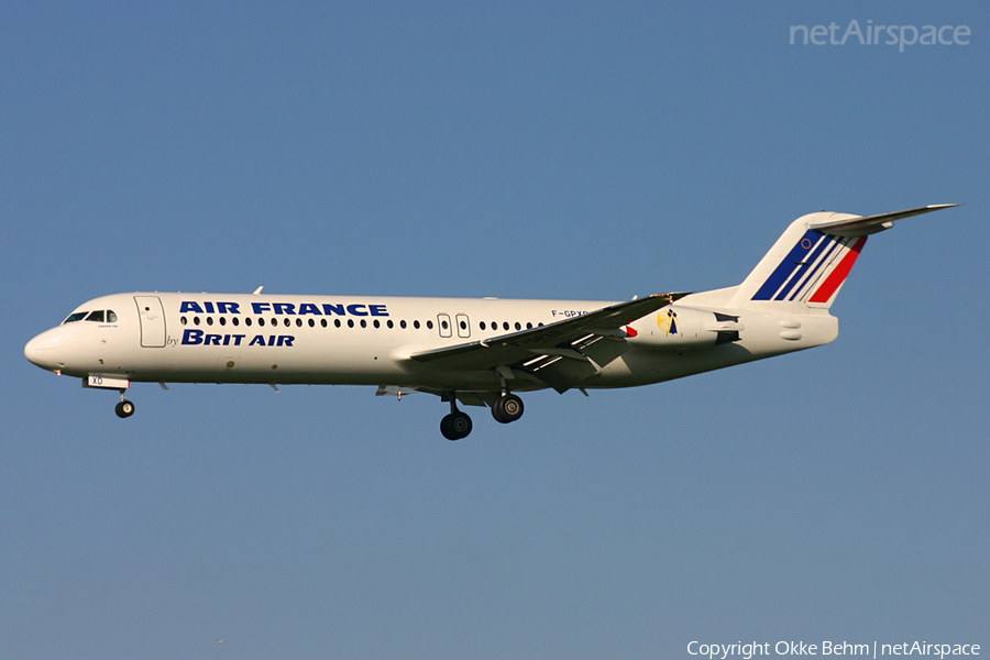 Air France (Brit Air) Fokker 100 (F-GPXD) | Photo 37627