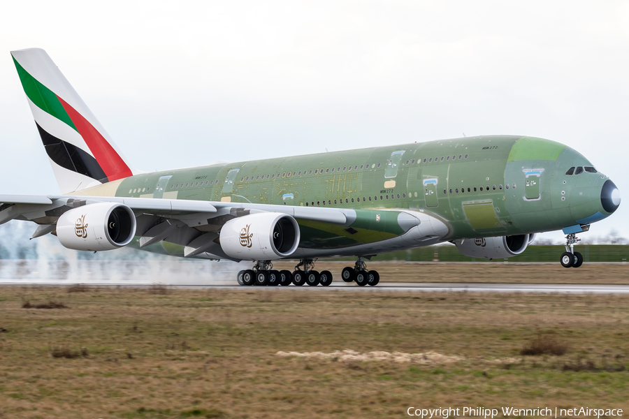 Emirates Airbus A380-842 (F-WWSH) | Photo 436923