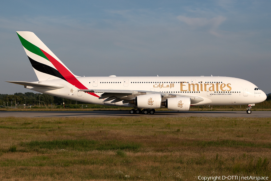 Emirates Airbus A380-842 (F-WWSO) | Photo 390086