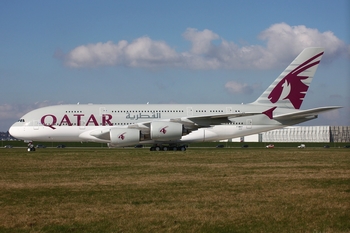 Qatar Airways Airbus A380-861 (F-WWST) at  Hamburg - Finkenwerder, Germany