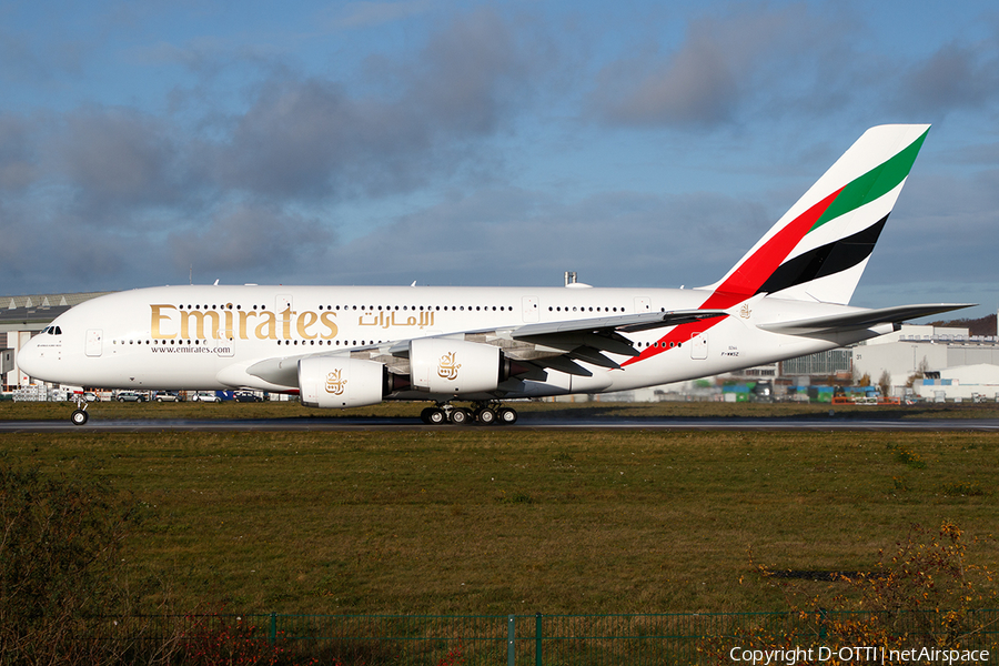 Emirates Airbus A380-842 (F-WWSZ) | Photo 412006