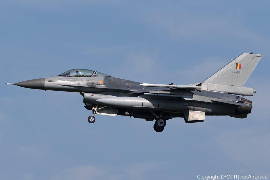 Belgian Air Force General Dynamics F-16AM Fighting Falcon (FA-118) | Photo 154522