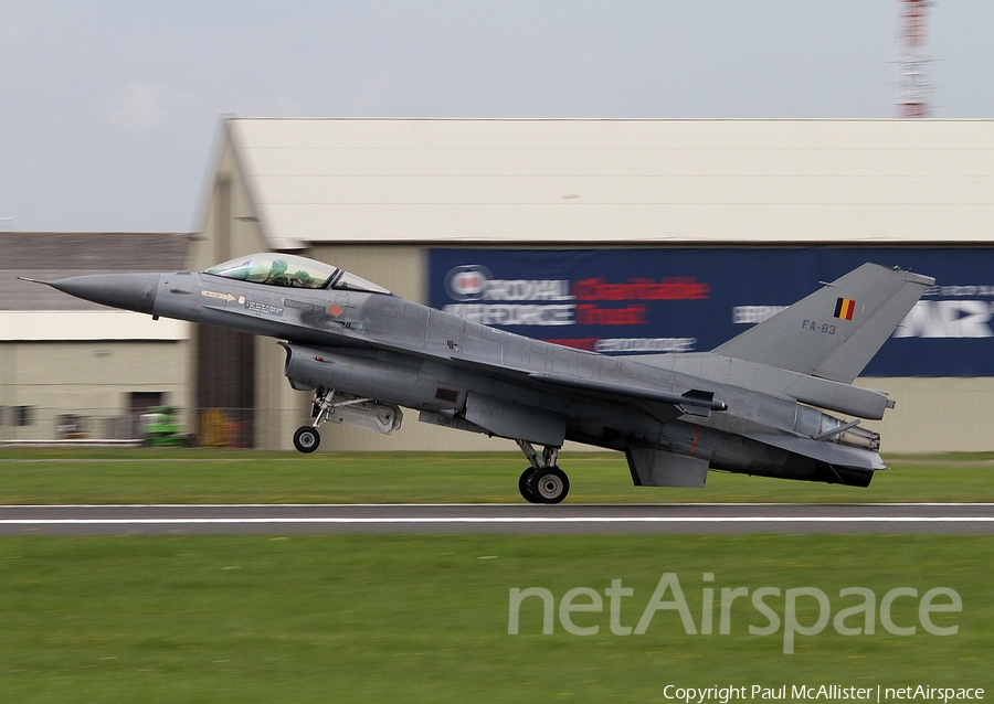 Belgian Air Force General Dynamics F-16AM Fighting Falcon (FA-83) | Photo 150841