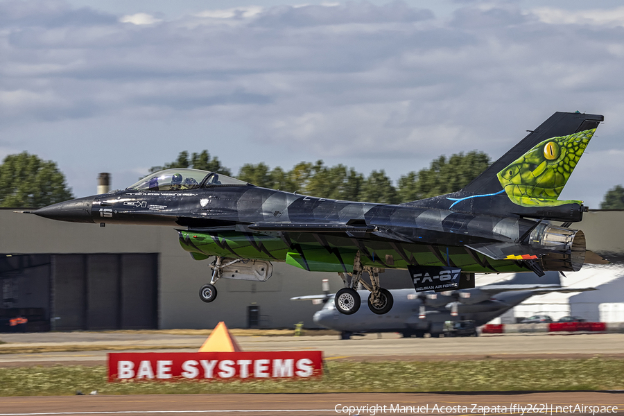 Belgian Air Force General Dynamics F-16AM Fighting Falcon (FA-87) | Photo 523182