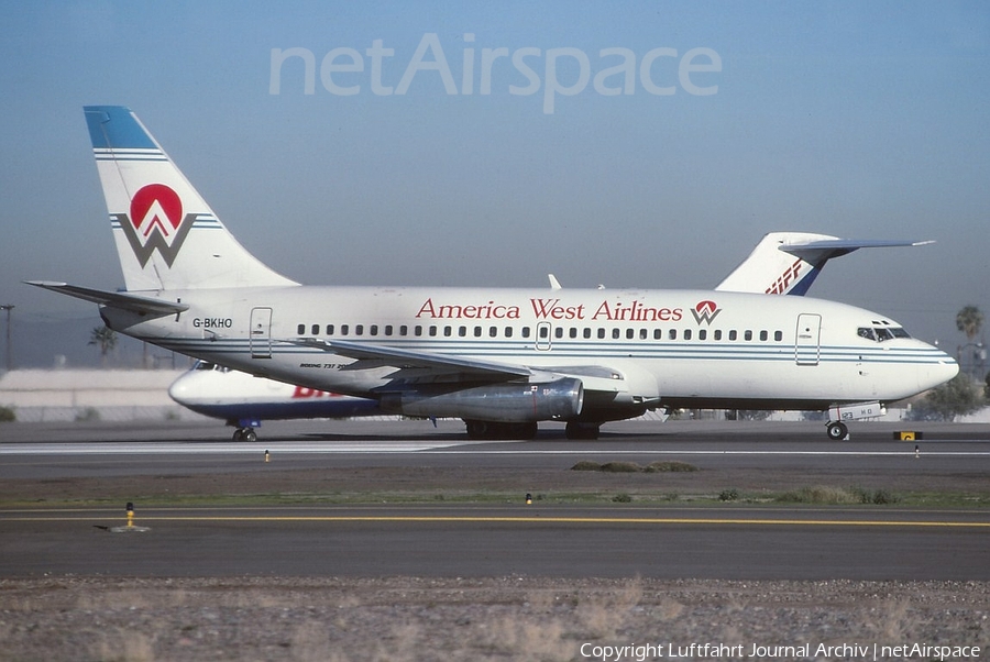 America West Airlines Boeing 737-2T5(Adv) (G-BKHO) | Photo 401448