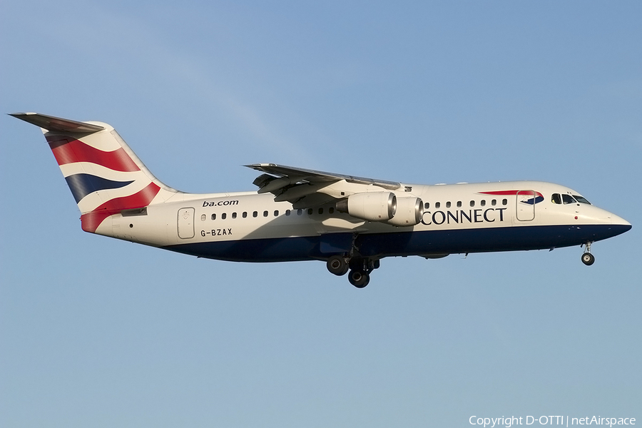 BA Connect BAe Systems BAe-146-RJ100 (G-BZAX) | Photo 158204