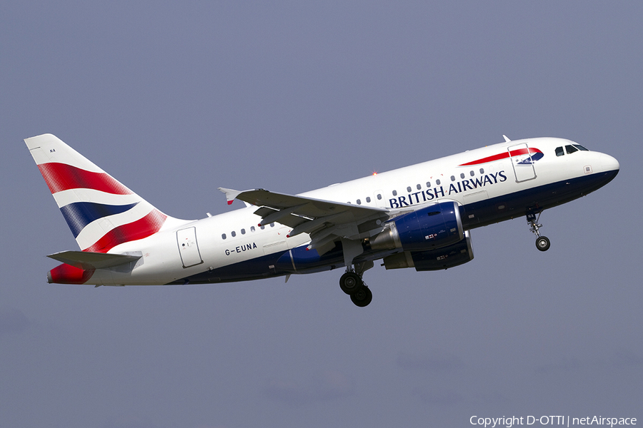 British Airways Airbus A318-112(CJ) Elite (G-EUNA) | Photo 288357