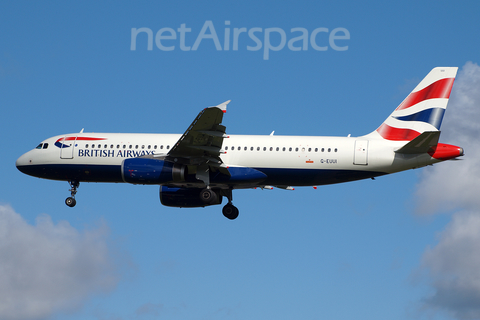 British Airways Airbus A320-232 (G-EUUI) at  London - Heathrow, United Kingdom