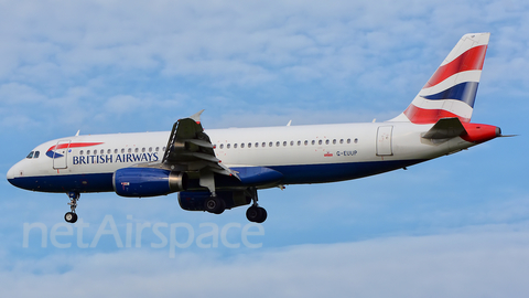 British Airways Airbus A320-232 (G-EUUP) at  Berlin Brandenburg, Germany