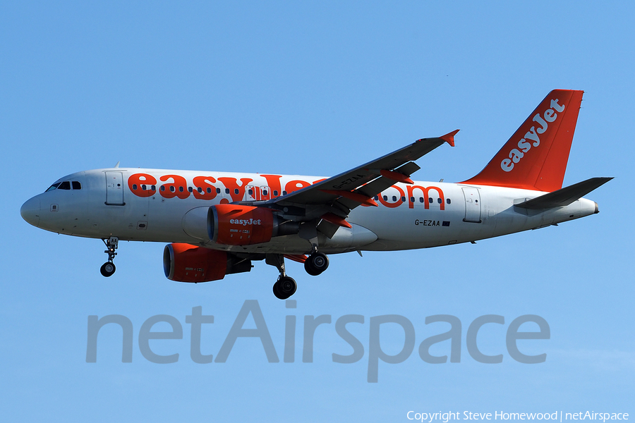 easyJet Airbus A319-111 (G-EZAA) | Photo 174562