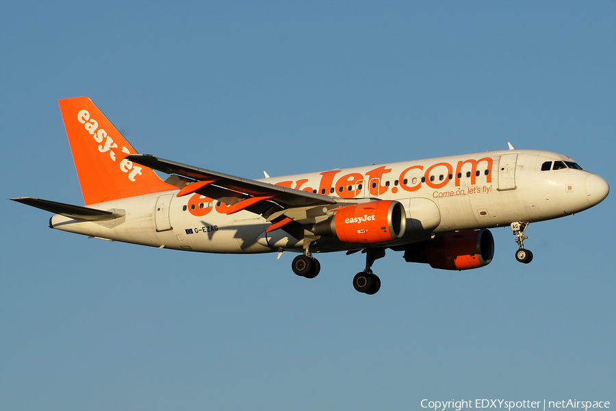easyJet Airbus A319-111 (G-EZAG) | Photo 275402
