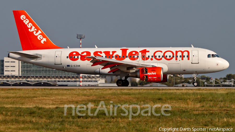 easyJet Airbus A319-111 (G-EZAK) | Photo 324404