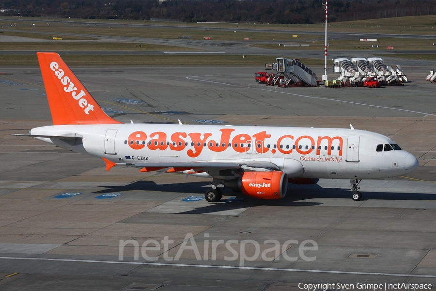 easyJet Airbus A319-111 (G-EZAK) | Photo 26267