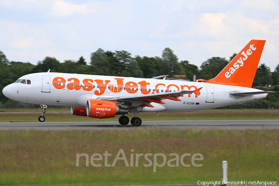 easyJet Airbus A319-111 (G-EZAK) | Photo 418468