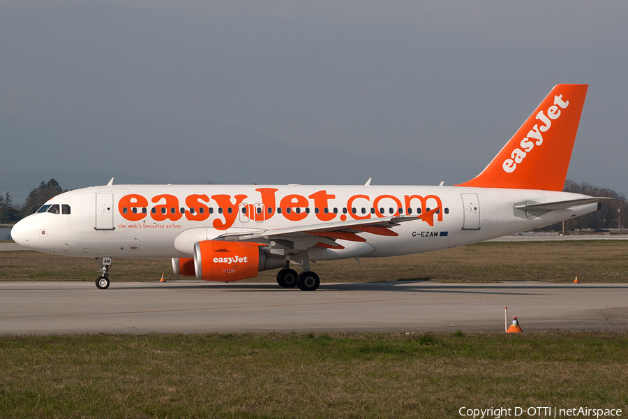 easyJet Airbus A319-111 (G-EZAM) | Photo 196366