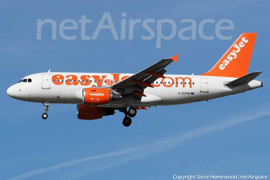 easyJet Airbus A319-111 (G-EZAM) | Photo 153687