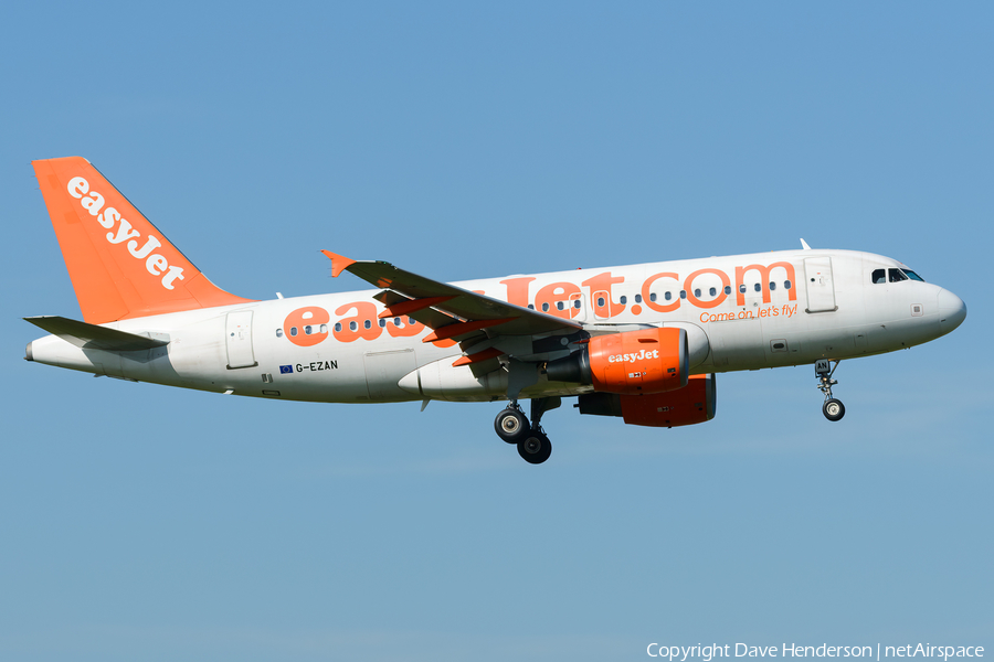 easyJet Airbus A319-111 (G-EZAN) | Photo 450226