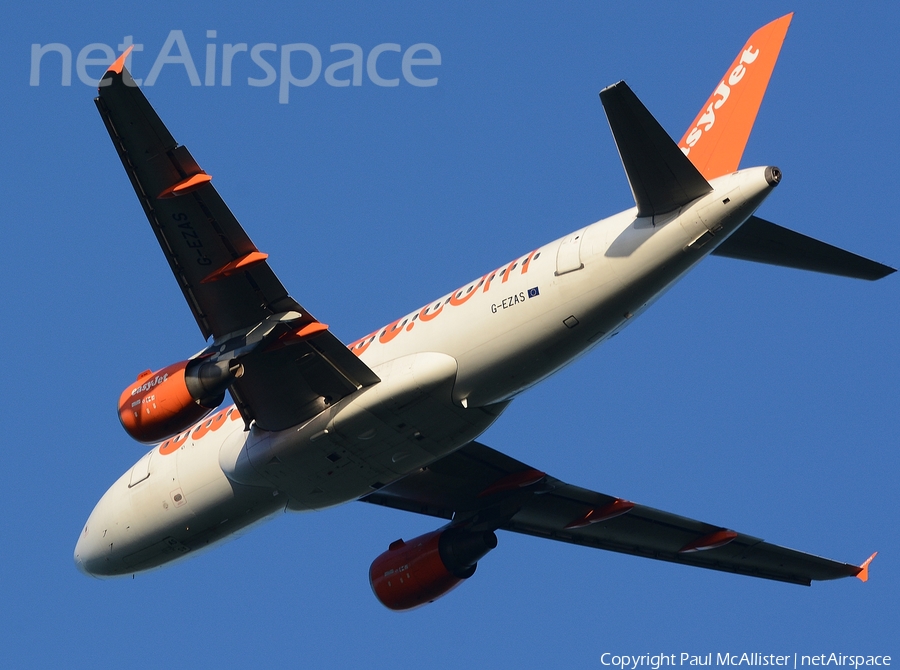 easyJet Airbus A319-111 (G-EZAS) | Photo 161892