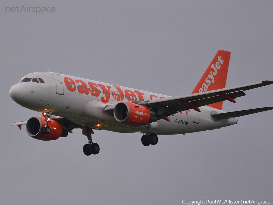 easyJet Airbus A319-111 (G-EZAS) | Photo 77055