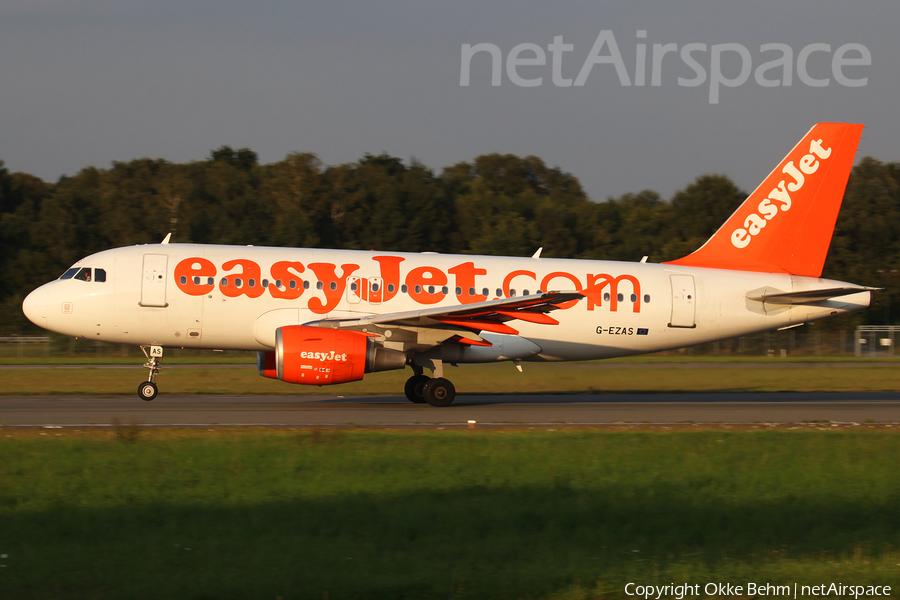 easyJet Airbus A319-111 (G-EZAS) | Photo 184793