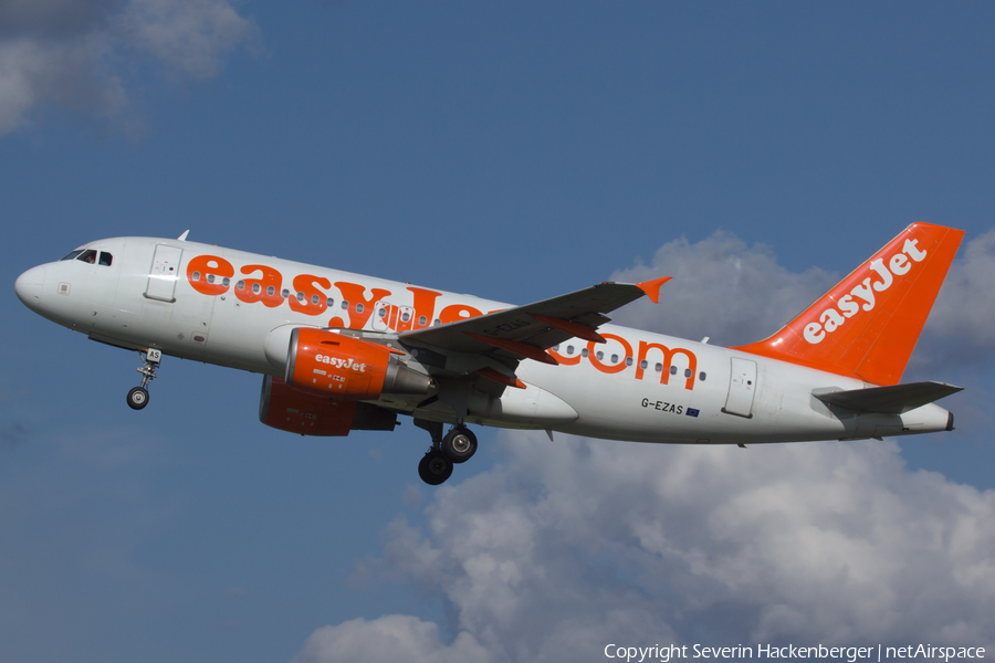 easyJet Airbus A319-111 (G-EZAS) | Photo 185786
