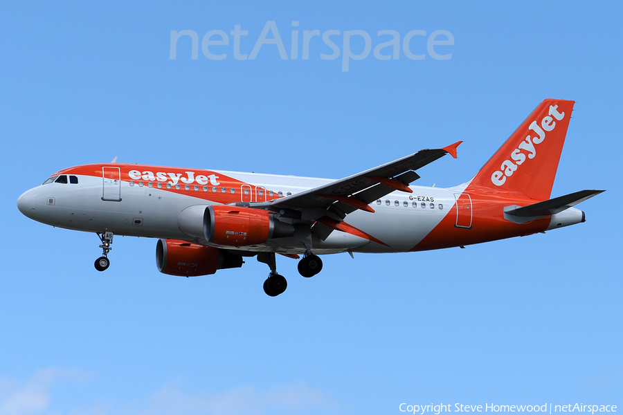 easyJet Airbus A319-111 (G-EZAS) | Photo 534779