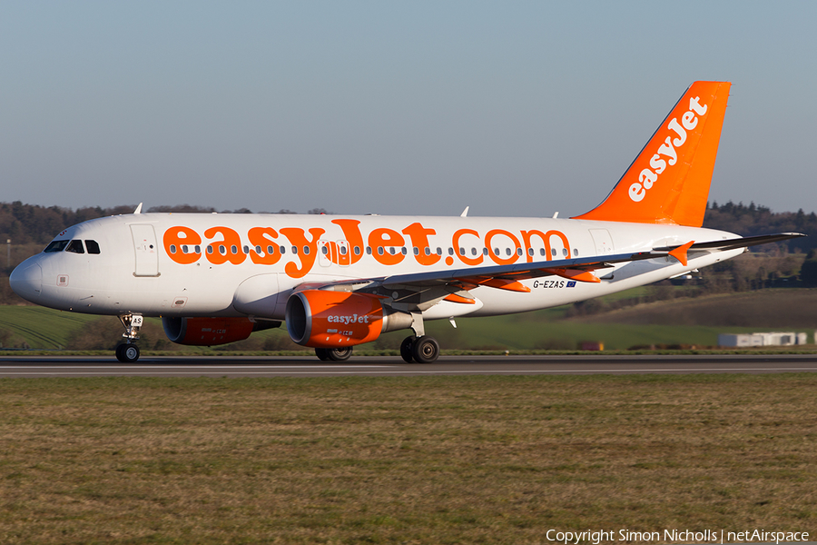 easyJet Airbus A319-111 (G-EZAS) | Photo 43618