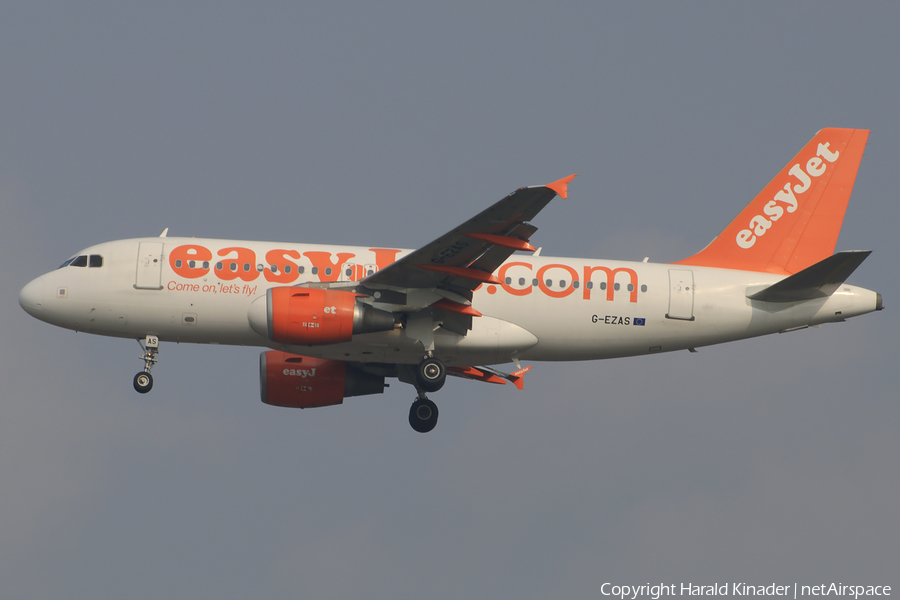 easyJet Airbus A319-111 (G-EZAS) | Photo 312446
