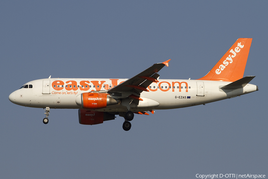 easyJet Airbus A319-111 (G-EZAS) | Photo 394184