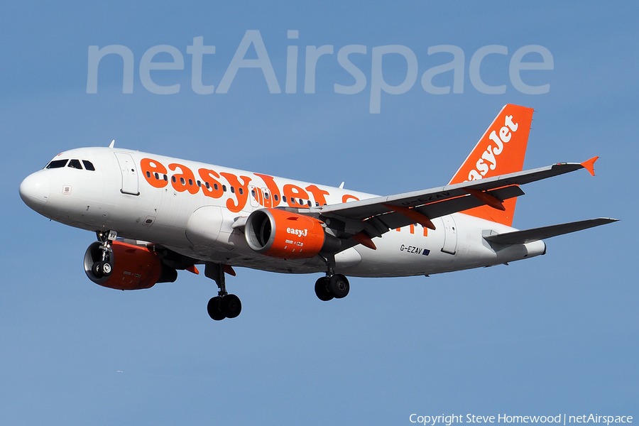easyJet Airbus A319-111 (G-EZAV) | Photo 153688