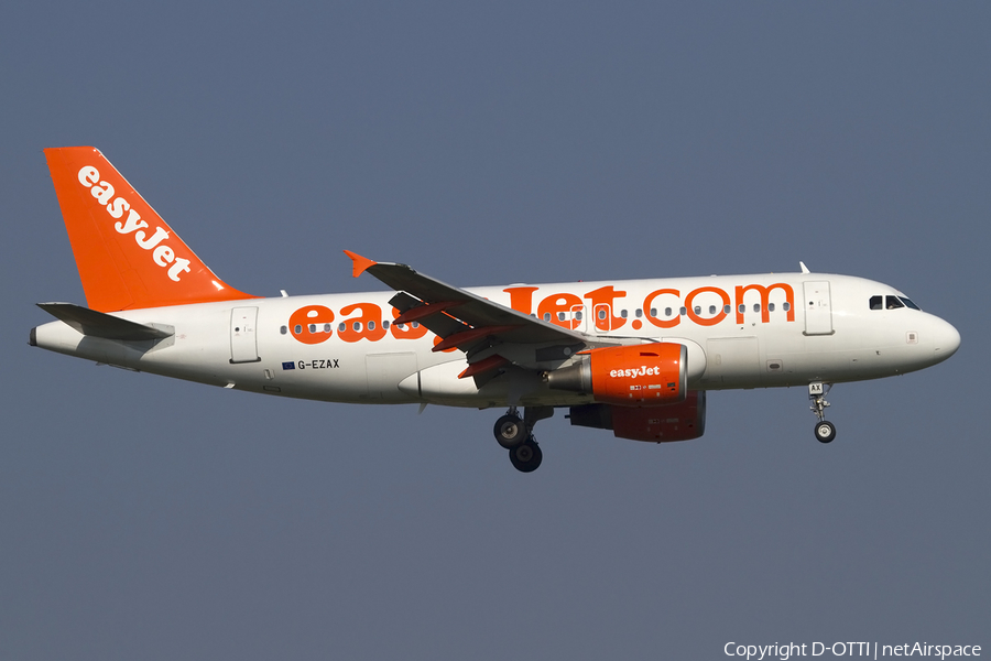 easyJet Airbus A319-111 (G-EZAX) | Photo 436013