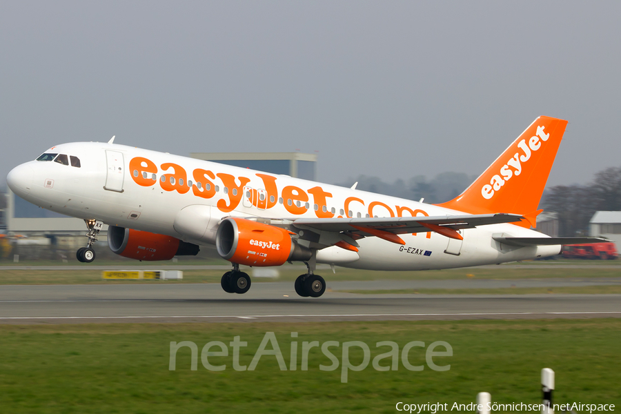 easyJet Airbus A319-111 (G-EZAX) | Photo 44368