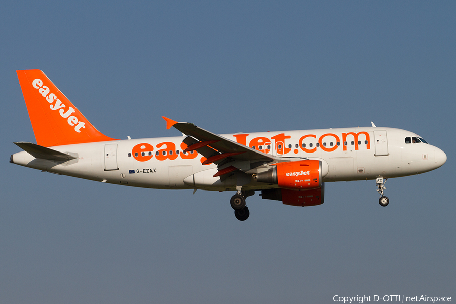 easyJet Airbus A319-111 (G-EZAX) | Photo 518455