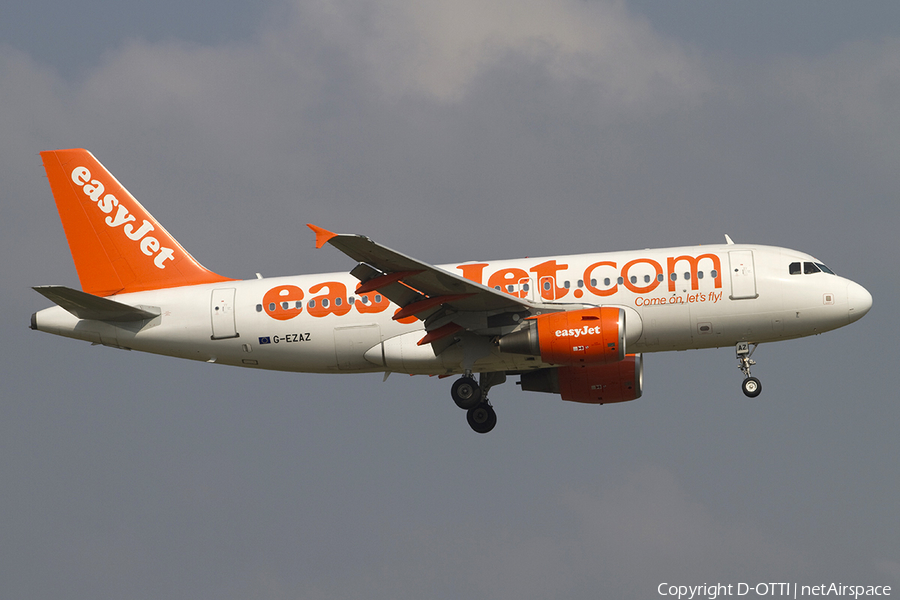 easyJet Airbus A319-111 (G-EZAZ) | Photo 288274