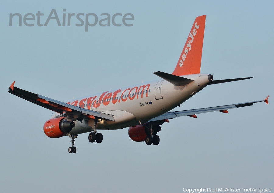 easyJet Airbus A319-111 (G-EZBB) | Photo 108418