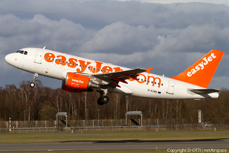 easyJet Airbus A319-111 (G-EZBE) | Photo 484846