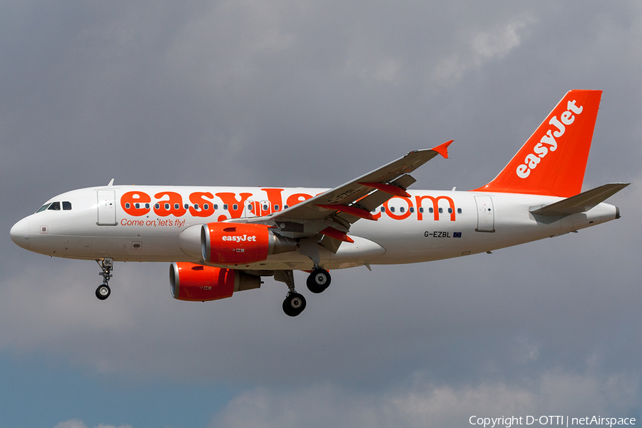 easyJet Airbus A319-111 (G-EZBL) | Photo 203181