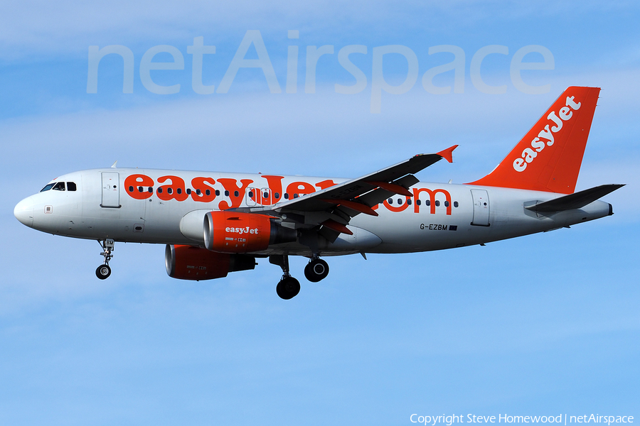 easyJet Airbus A319-111 (G-EZBM) | Photo 149722