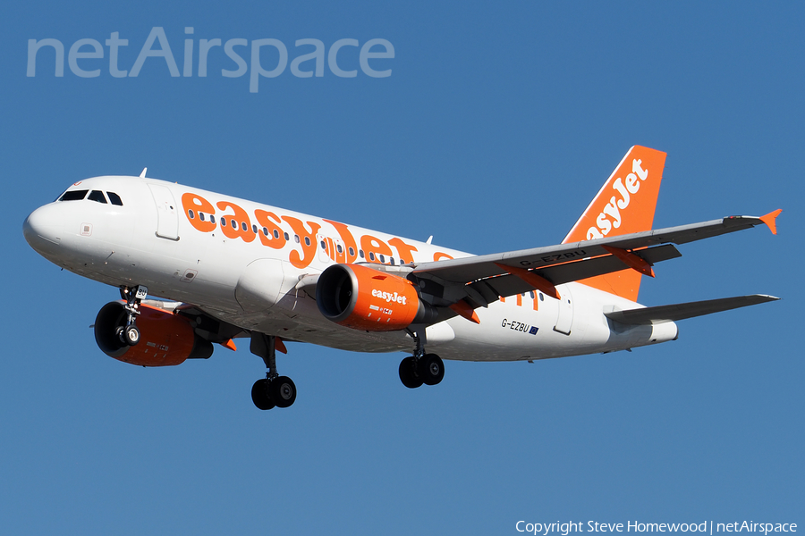 easyJet Airbus A319-111 (G-EZBU) | Photo 281518
