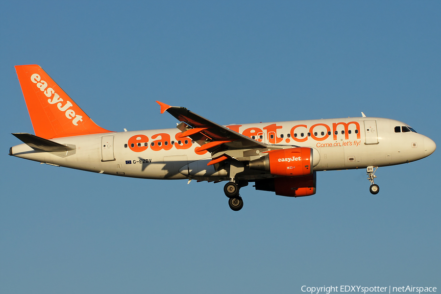 easyJet Airbus A319-111 (G-EZBV) | Photo 275410