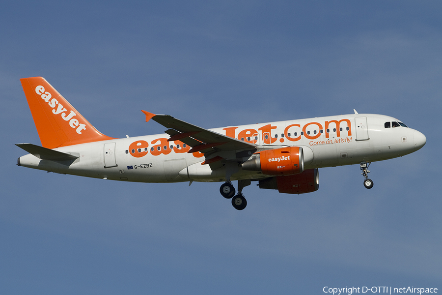 easyJet Airbus A319-111 (G-EZBZ) | Photo 388964