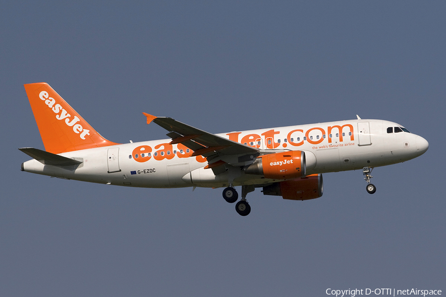 easyJet Airbus A319-111 (G-EZDC) | Photo 274376