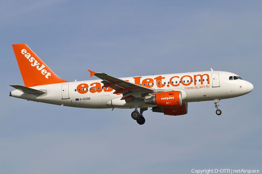 easyJet Airbus A319-111 (G-EZDE) | Photo 313585